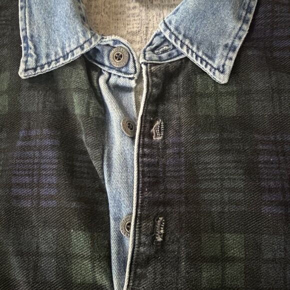 Structure Vintage Large Plaid Collar Top - Picture 7 of 7